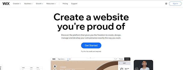 Building your website on Wix is as easy as drag-and-drop